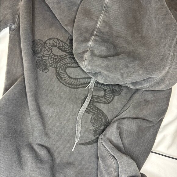 Zadig & Voltaire Sweatshirt Dress XS Black Gray Silly Bis Snake Whimsigoth Goth - Picture 12 of 14